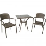 Wicker coffee set τριών τεμαχίων