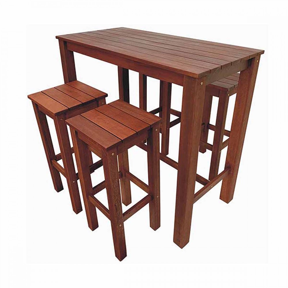 Bar set πέντε τεμαχίων από ξύλο Meranti