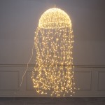 Jellyfish με 1280 led IP44 χάλκινο ασημί καλώδιο και λευκό θερμό φως 60x200 εκ