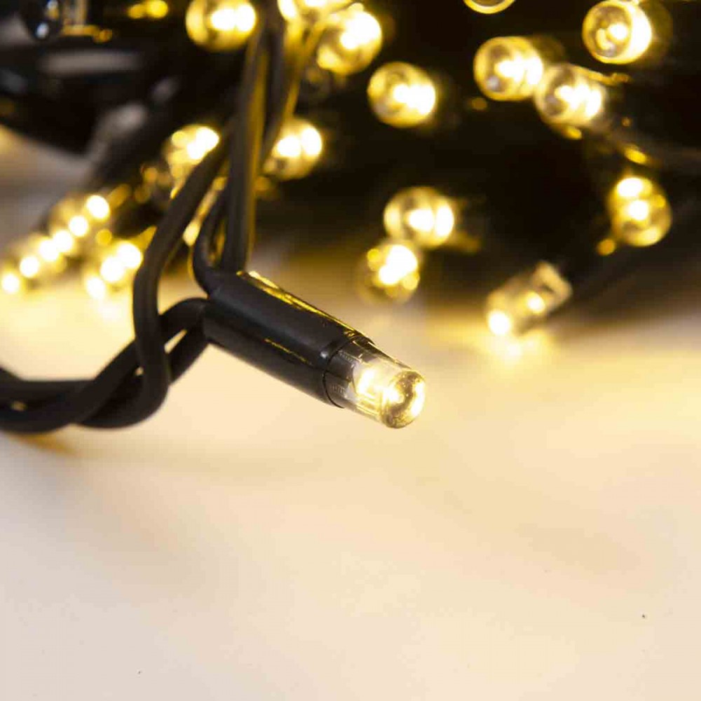 100 led λαμπάκια βυθιζόμενα IP65 με μαύρο καλώδιο καουτσούκ και soft λευκό φως 10μ