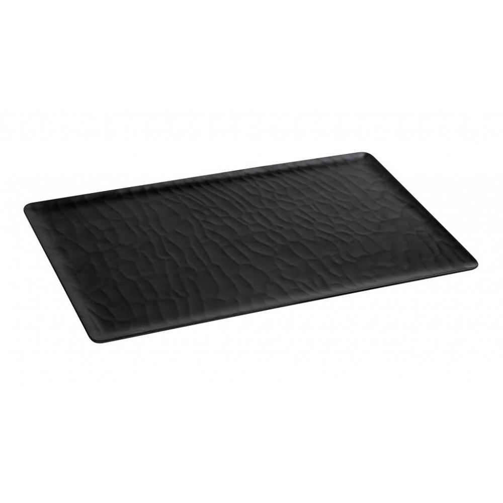 Wavy Matte Black δίσκος σετ των δεκαοχτώ τεμαχίων 53x32x2 εκ