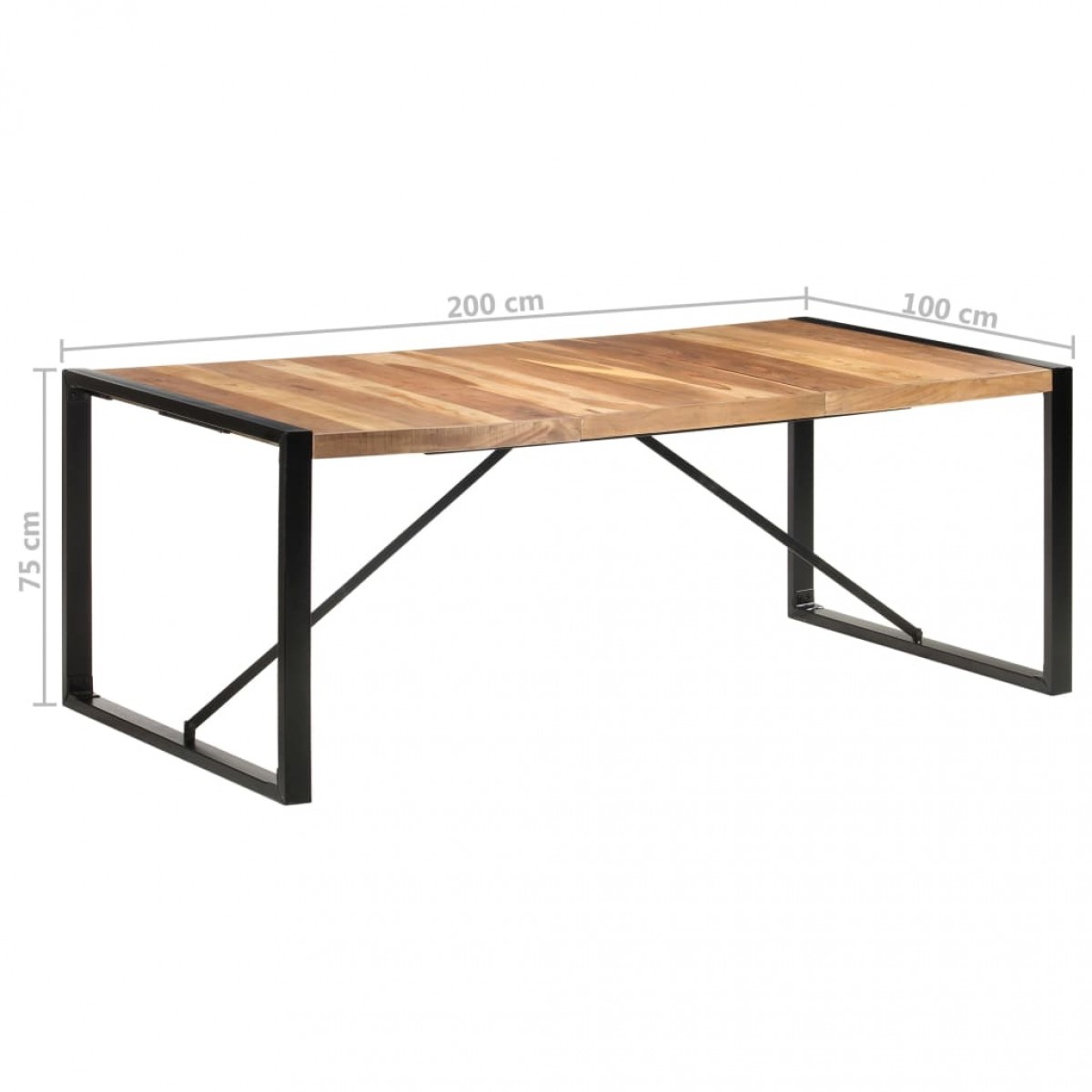 Τραπέζι 200 x 100 x 75 εκ. Μασίφ Ξύλο με Φινίρισμα Sheesham Τραπέζι 200 x 100 x 75 εκ. Μασίφ Ξύλο με Φινίρισμα Sheesham