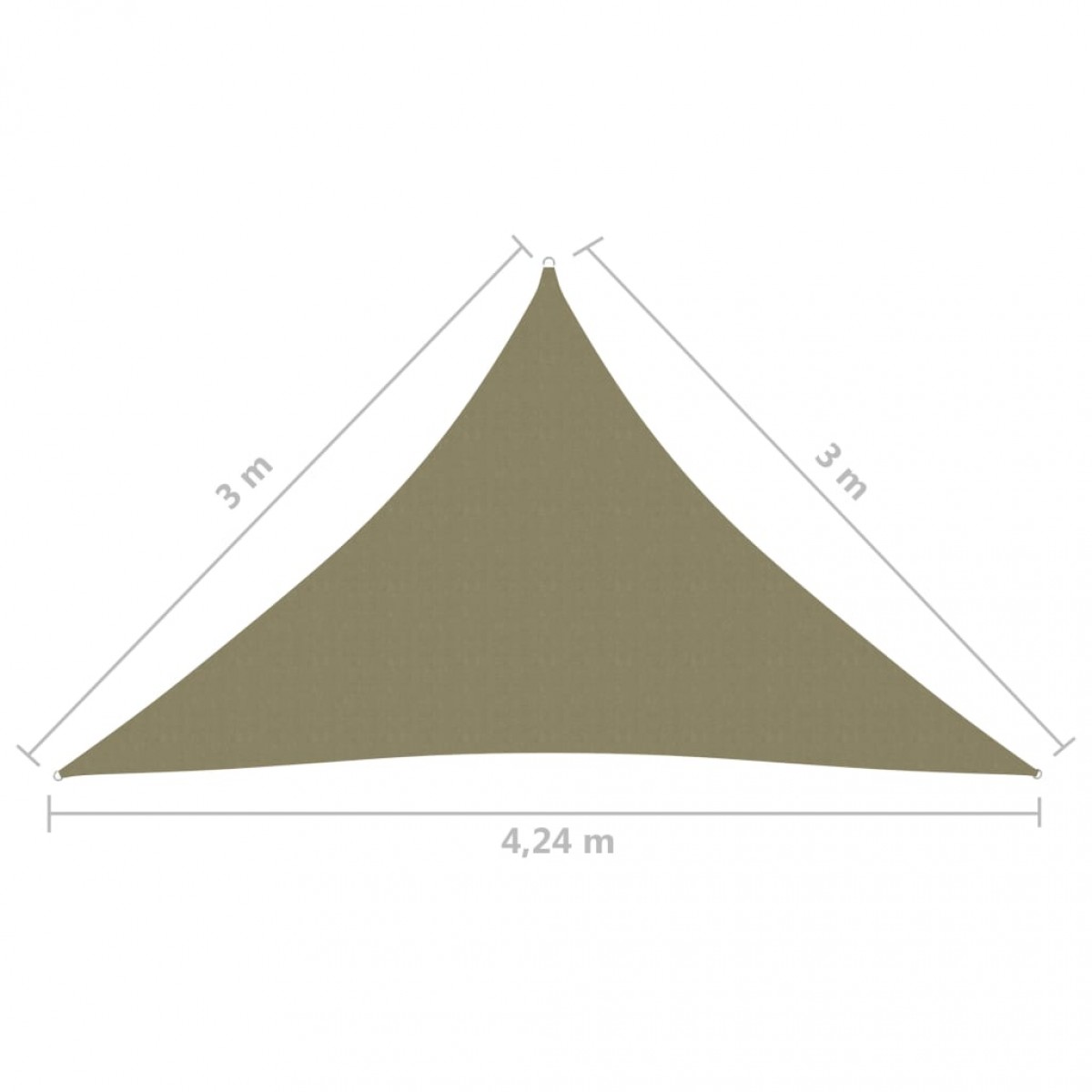 Πανί Σκίασης Τρίγωνο Μπεζ 3 x 3 x 4,24 μ. από Ύφασμα Oxford Πανί Σκίασης Τρίγωνο Μπεζ 3 x 3 x 4,24 μ. από Ύφασμα Oxford