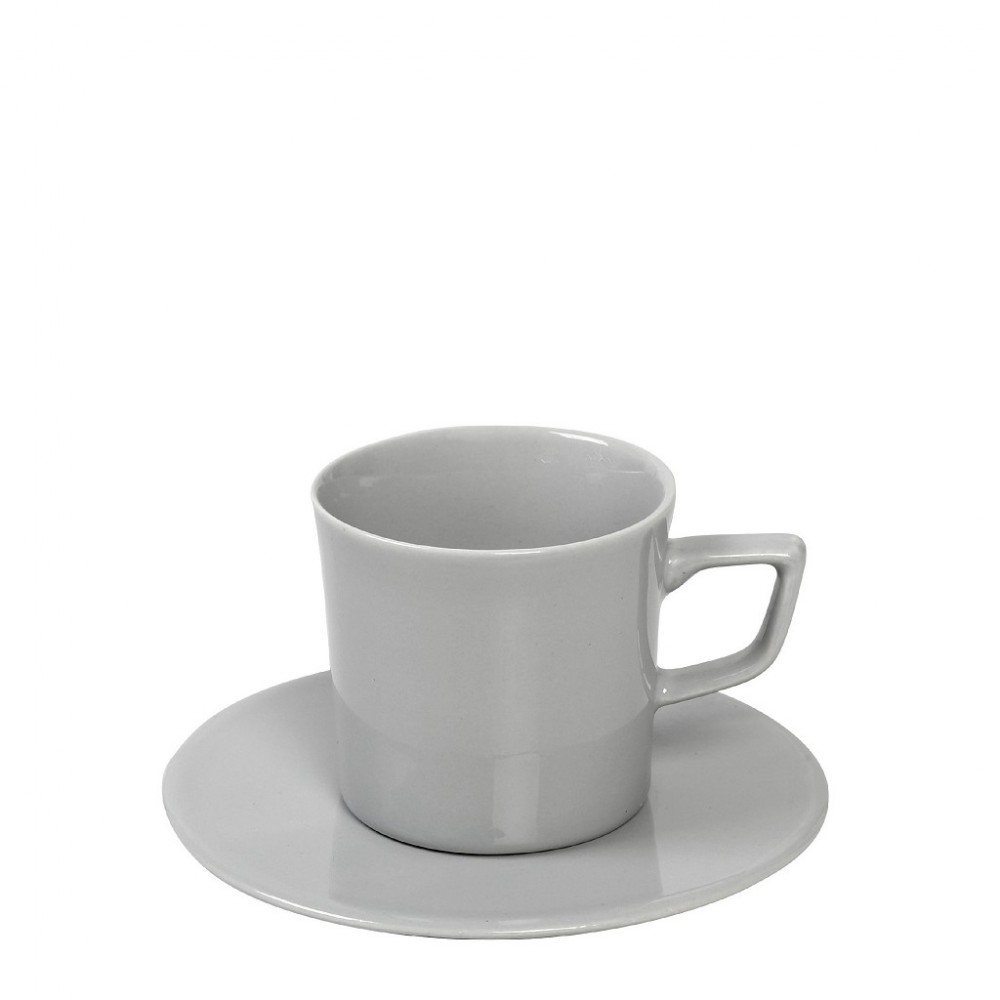 Light Grey Essentials φλυτζάνι και πιατάκι εσπρέσσο σετ των έξι 100 ml 11x7 εκ