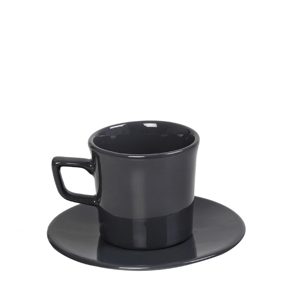 Anthracite Essentials φλυτζάνι και πιατάκι εσπρέσσο σετ των έξι 100 ml 11x7 εκ