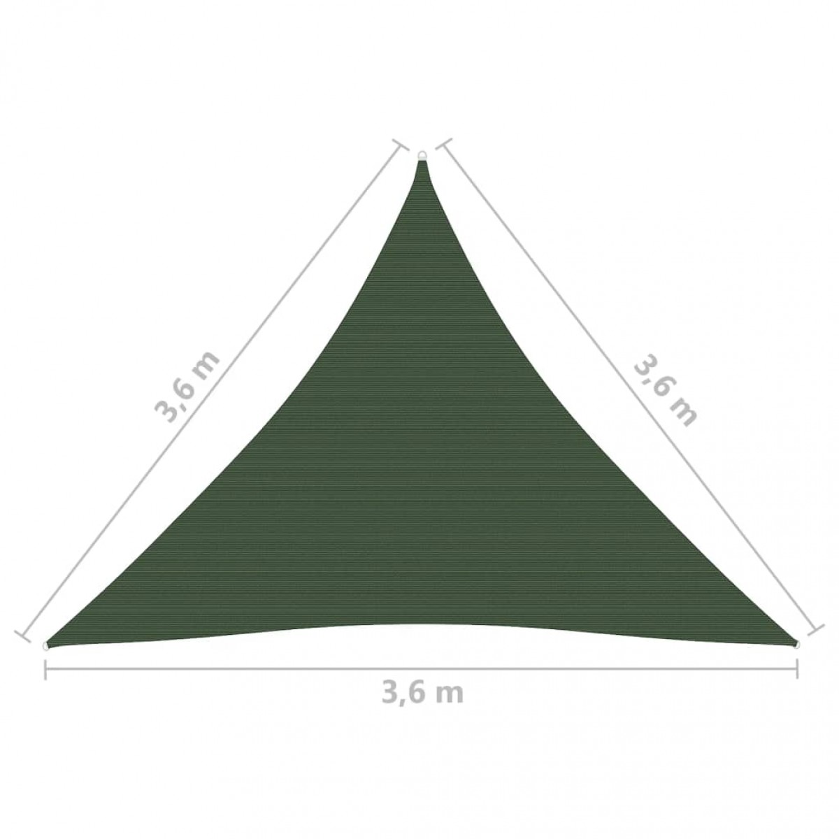 Πανί Σκίασης Σκούρο Πράσινο 3,6 x 3,6 x 3,6 μ. από HDPE 160 γρ./μ² Πανί Σκίασης Σκούρο Πράσινο 3,6 x 3,6 x 3,6 μ. από HDPE 160 γρ./μ²