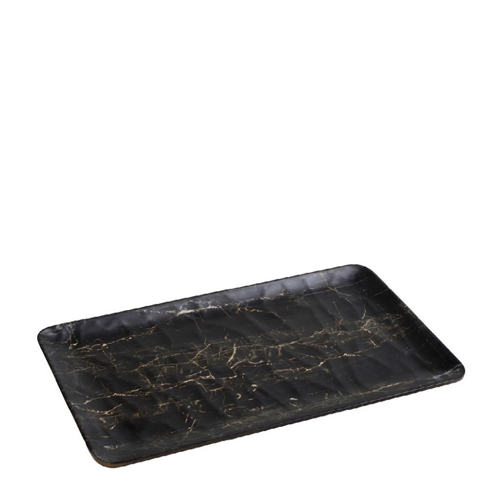 Black Wood hybrid ορθογώνια πιατέλα σετ τριάντα τεμάχια 32.5x17.5 εκ