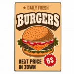 Daily Fresh Burger χειροποίητος ξύλινος πίνακας Daily Fresh Burger χειροποίητος ξύλινος πίνακας