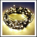 100 Led λαμπάκια IP44 με μαύρο καλώδιο χαλκού και θερμό λευκό φως 10μ