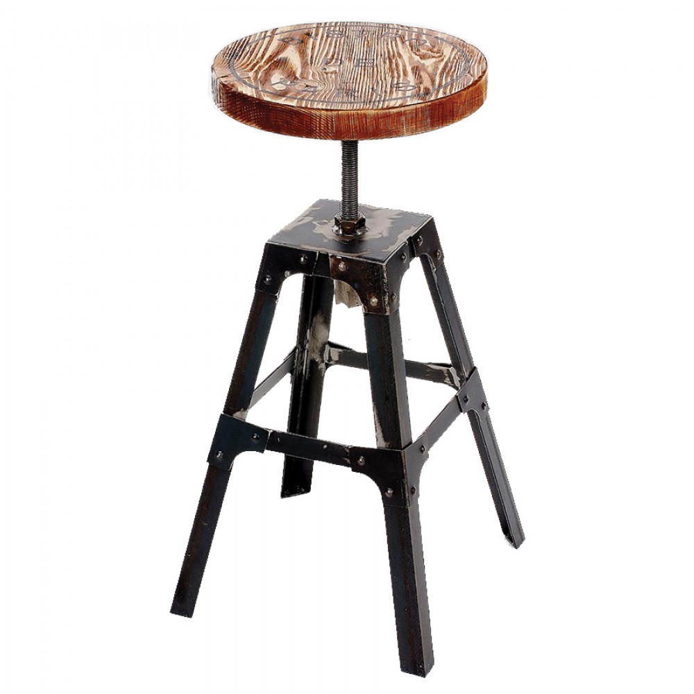 Clive Bistro industrial rusty μεταλλικό σκαμπό σε διάφορα χρώματα 37x75 εκ