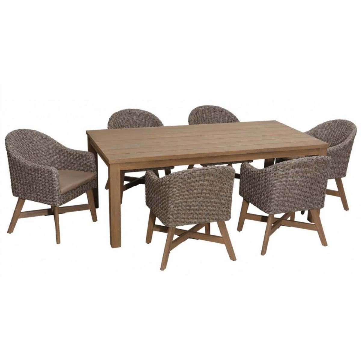 Garment τραπεζαρία εξωτερικού χώρου Wicker με ευκάλυπτο σε δύο διαστάσεις Garment τραπεζαρία εξωτερικού χώρου Wicker με ευκάλυπτο σε δύο διαστάσεις