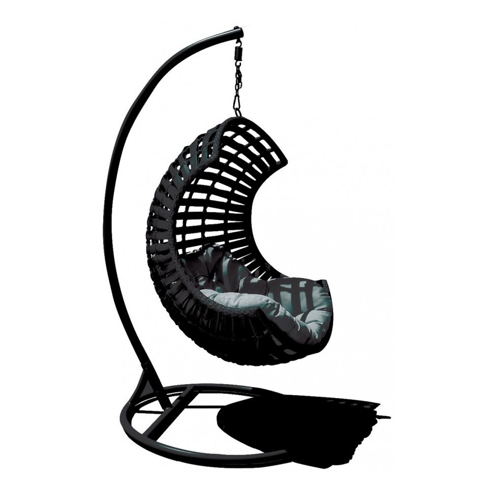 Dallin Steel κούνια σε μαύρο ή φυσικό χρώμα wicker 103x120x197 εκ