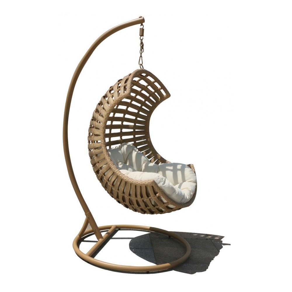 Dallin Steel κούνια σε μαύρο ή φυσικό χρώμα wicker 103x120x197 εκ