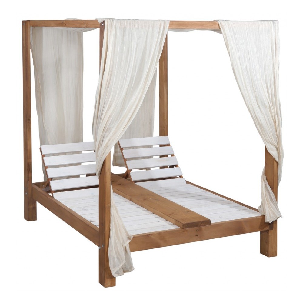 Ξύλινο daybed διπλό με επιλογές χρωμάτων 198x155x198 εκ