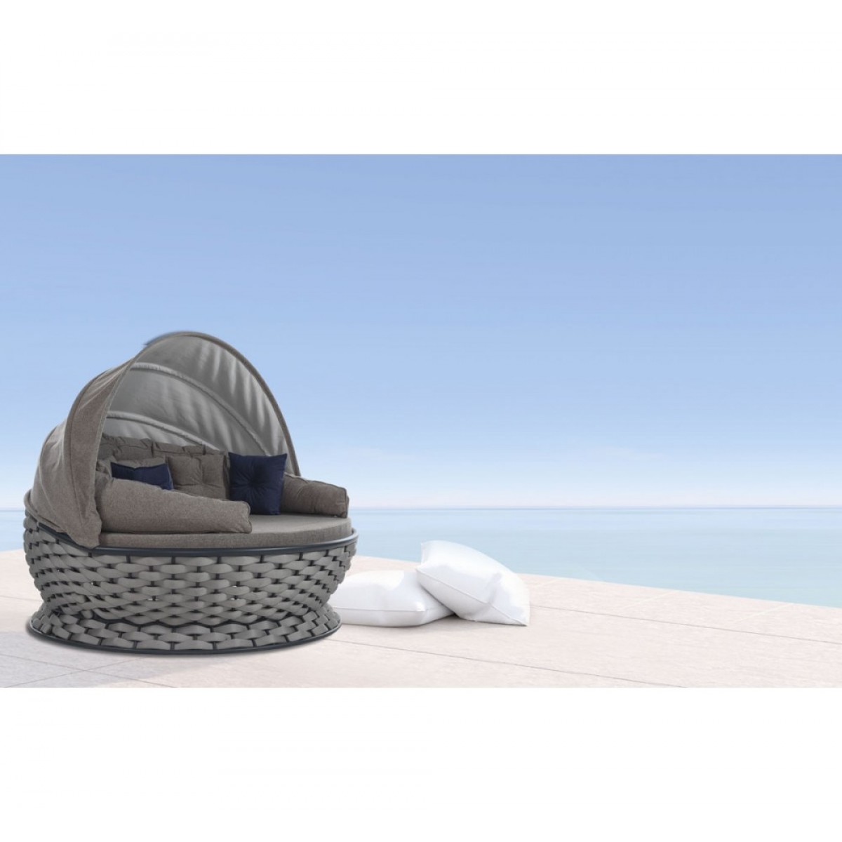 Lungo daybed από μέταλλο και σχοινί 180x80 εκ Lungo daybed από μέταλλο και σχοινί 180x80 εκ