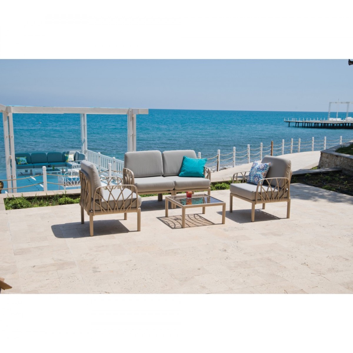 Garda ii pp fiberglass σετ σαλονιού τεσσάρων τεμαχίων εξωτερικού χώρου Garda ii pp fiberglass σετ σαλονιού τεσσάρων τεμαχίων εξωτερικού χώρου
