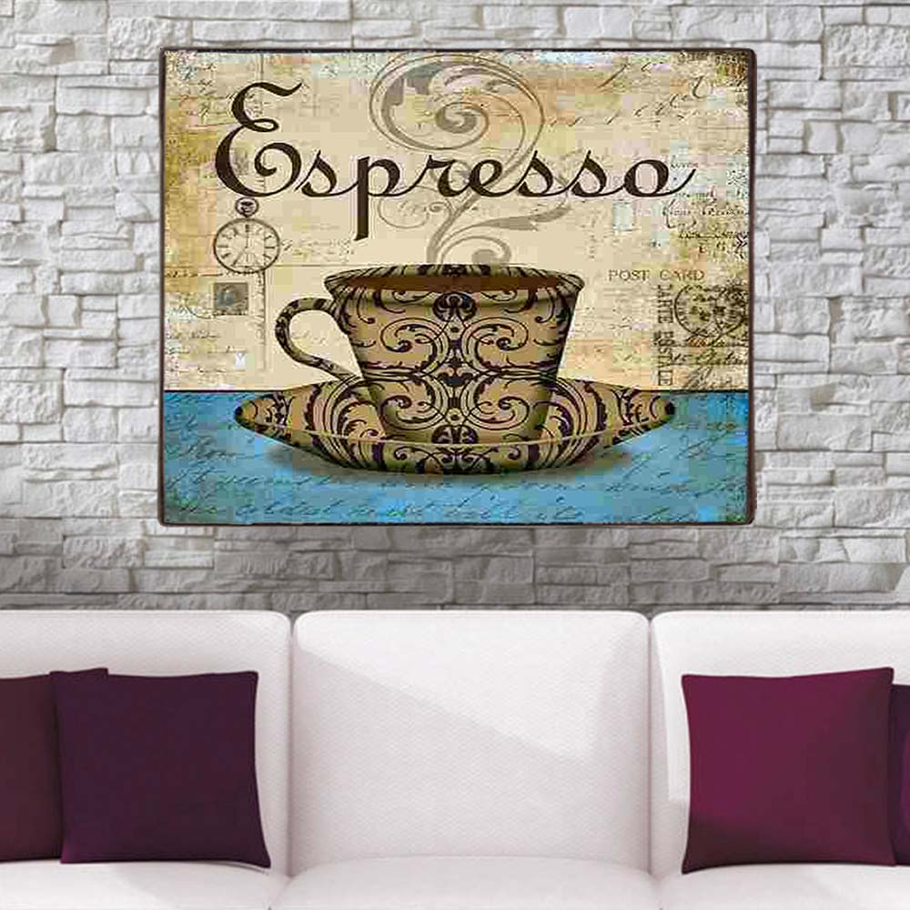 Φλυτζάνι espresso vintage ξύλινο χειροποίητο πινακάκι