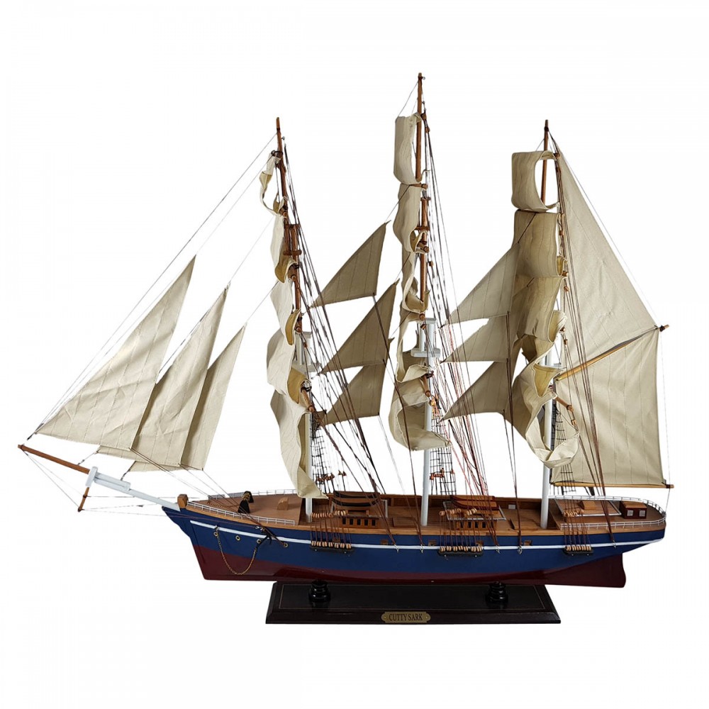 Cutty Sark καραβάκι διακοσμητικό ιστιοφόρο μπλε και καφέ 120x19x97 εκ