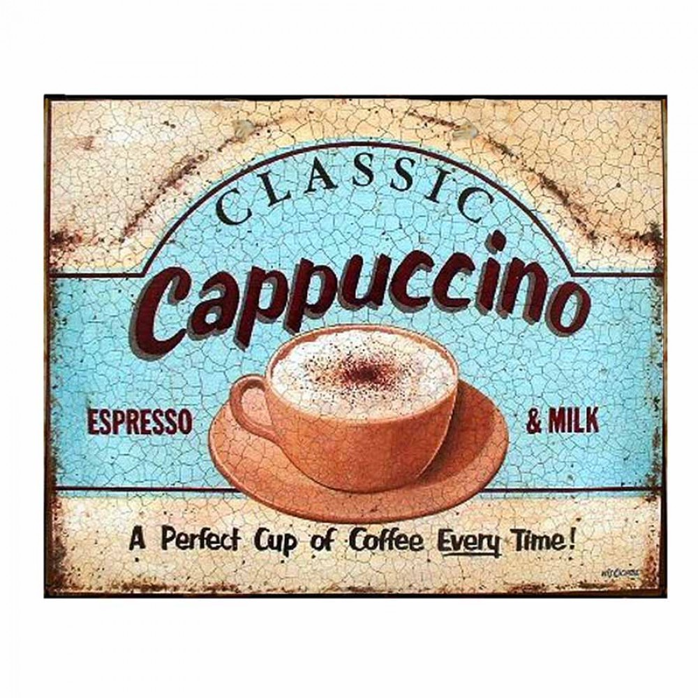 Cappuccino retro πίνακας χειροποίητος