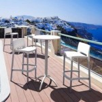 Octopus στρογγυλό τραπέζι μπαρ πολυπροπυλενίου σε μπεζ χρώμα 60x108 εκ