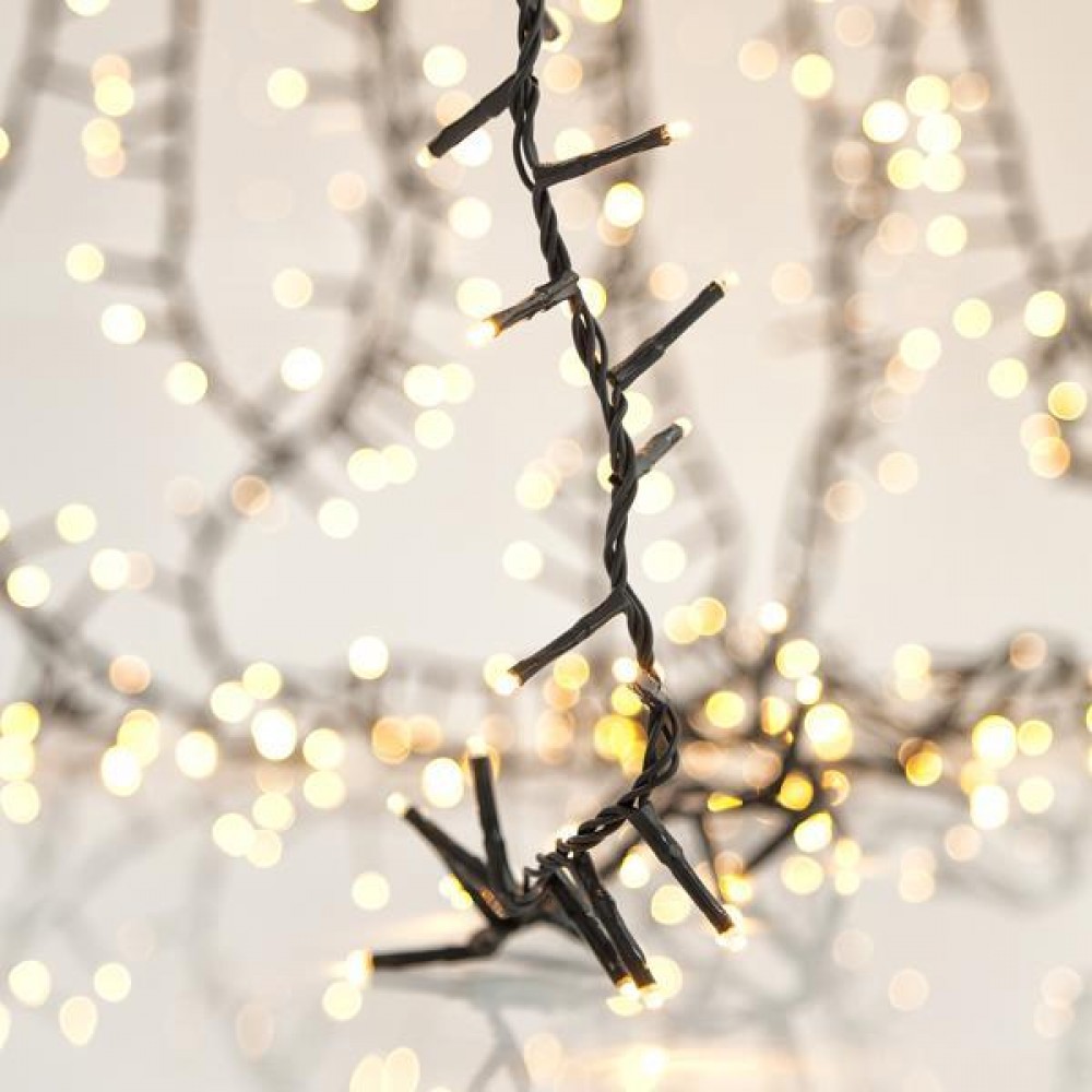 800 Led λαμπάκια επεκτεινόμενα με μετασχηματιστή ρεύματος πράσινο καλώδιο IP44 λευκό θερμό φως 16μ