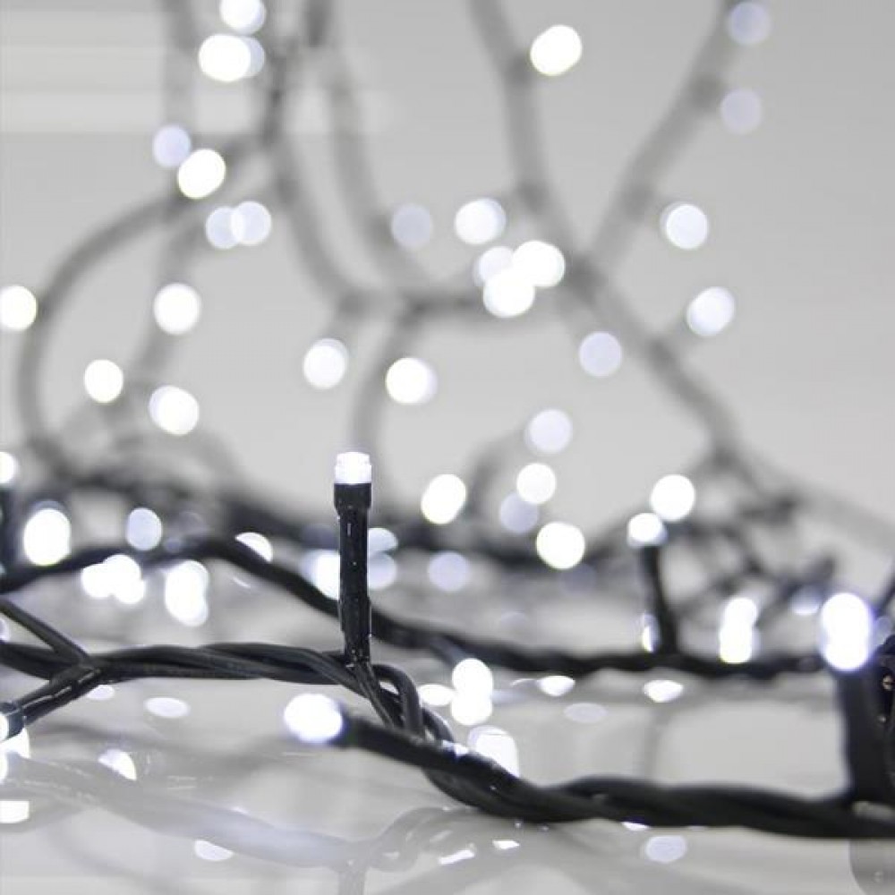 1200 led με σταθερό ψυχρό λευκό φως IP44 και πράσινο καλώδιο 60 μέτρα