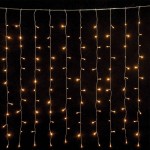 500 led flash κουρτίνα με διάφανο καλώδιο IP44  και θερμό λευκό φως 300x250 εκ