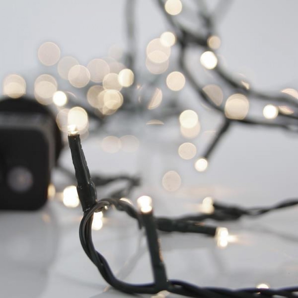 400 Led λαμπάκια με 8 προγράμματα μετασχηματιστή ρεύματος και πράσινο καλώδιο IP44 λευκό απαλό φως 20μ