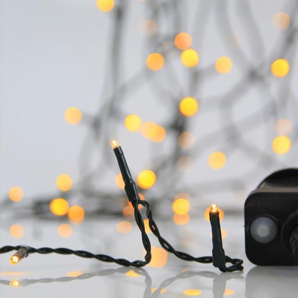 1500 led IP44 με οκτώ προγράμματα θερμό λευκό φως και πράσινο καλώδιο 75 μέτρα