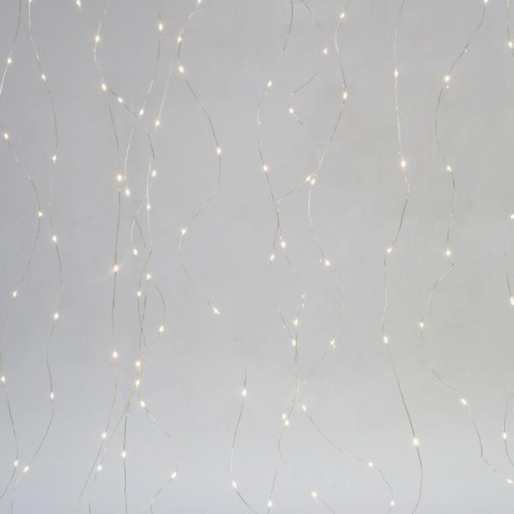 400 Led IP44 λαμπάκια αδιάβροχα σε σχήμα κουρτίνας με καλώδιο χαλκού και λευκό θερμό φως 2x2μ