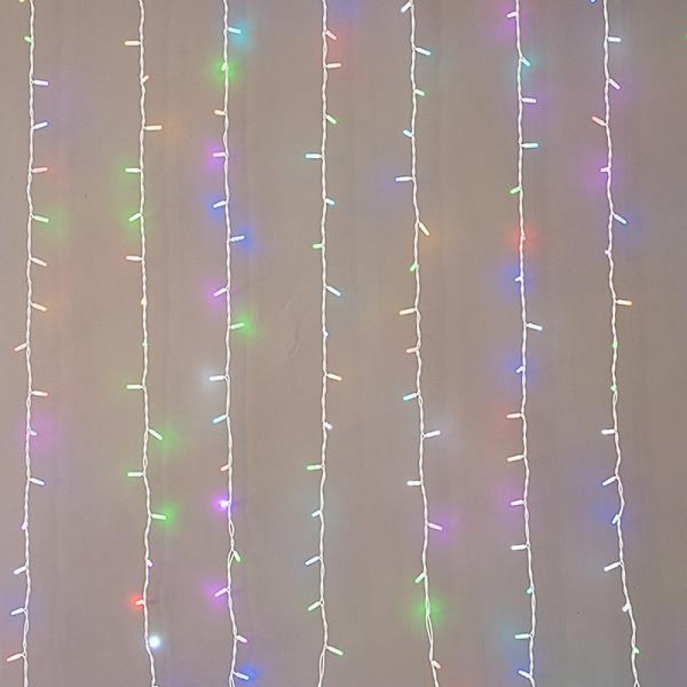 480 led κουρτίνα με λευκό καουτσούκ καλώδιο χωρίς μετασχηματιστή IP65 synchronous RGBW 300x300 εκ