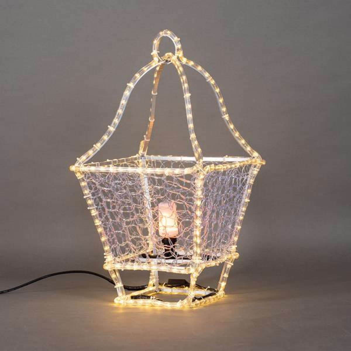 Επαγγελματικό σχέδιο επιδαπέδιο φανάρι 3D Led με φωτοσωλήνα και θερμό λευκό φως Ip65 77x40x40 εκ