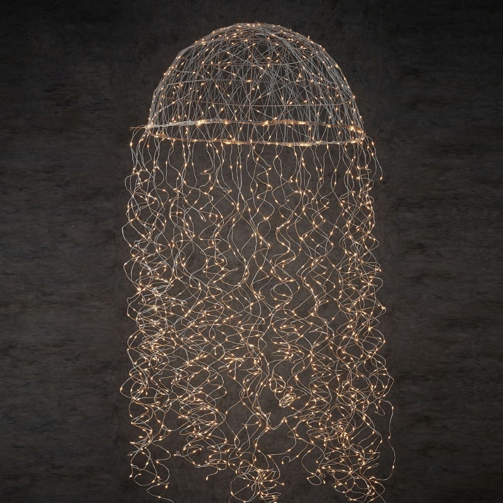 Jellyfish με 1280 led IP44 χάλκινο ασημί καλώδιο και λευκό θερμό φως 60x200 εκ