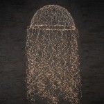 Jellyfish με 1280 led IP44 χάλκινο ασημί καλώδιο και λευκό θερμό φως 60x200 εκ