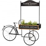 Flower Market μεταλλικό διακοσμητικό ποδήλατο σε μαύρο χρώμα με βάση για κασπώ και γλάστρες 165x68x168 εκ