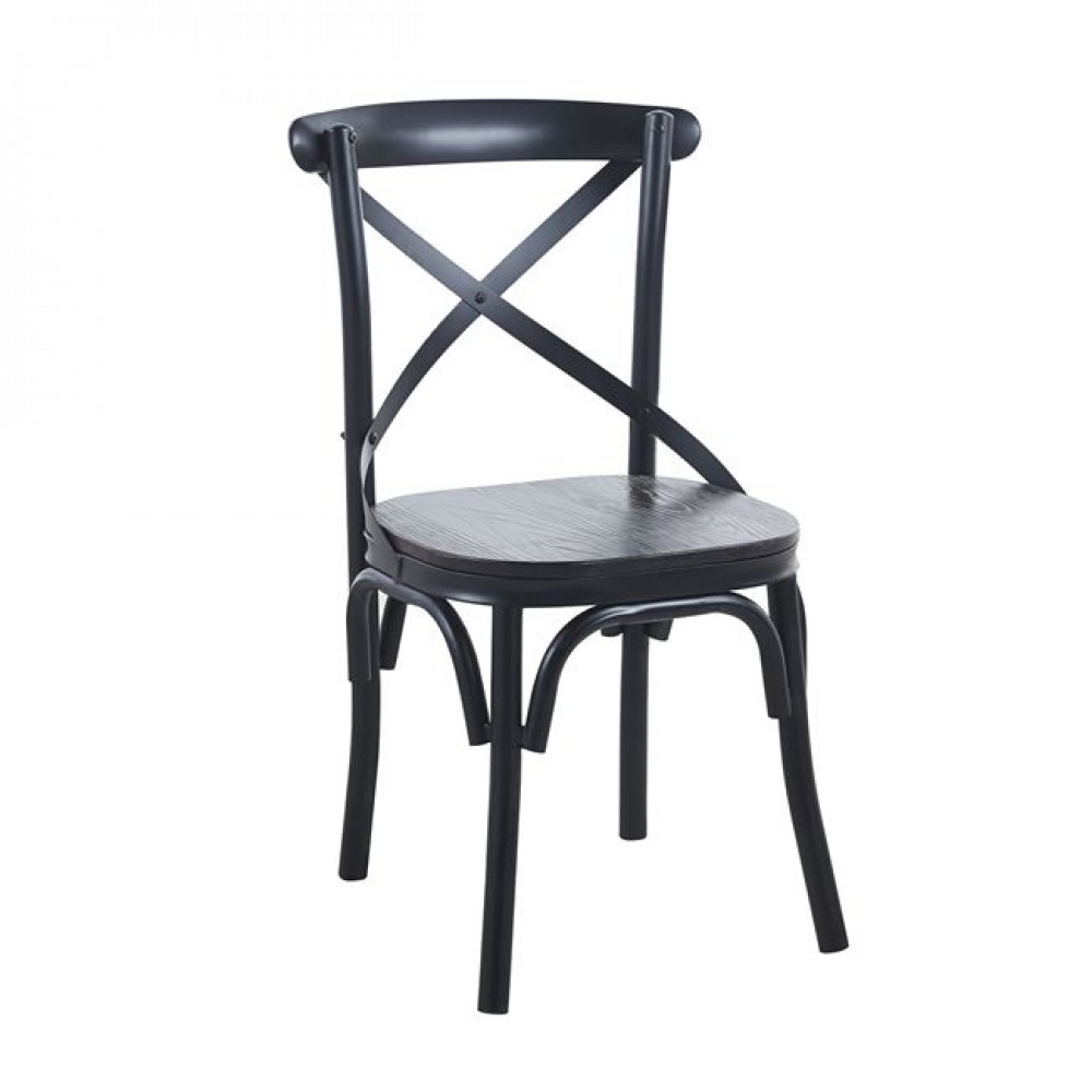 Marlin Wood Καρέκλα Dark Oak  Μέταλλο Βαφή Μαύρο