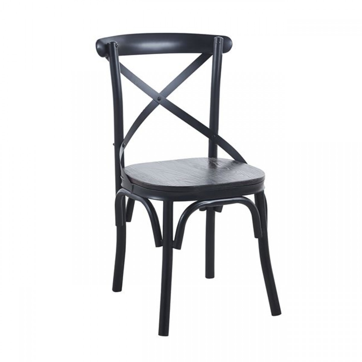 Marlin Wood Καρέκλα Dark Oak  Μέταλλο Βαφή Μαύρο