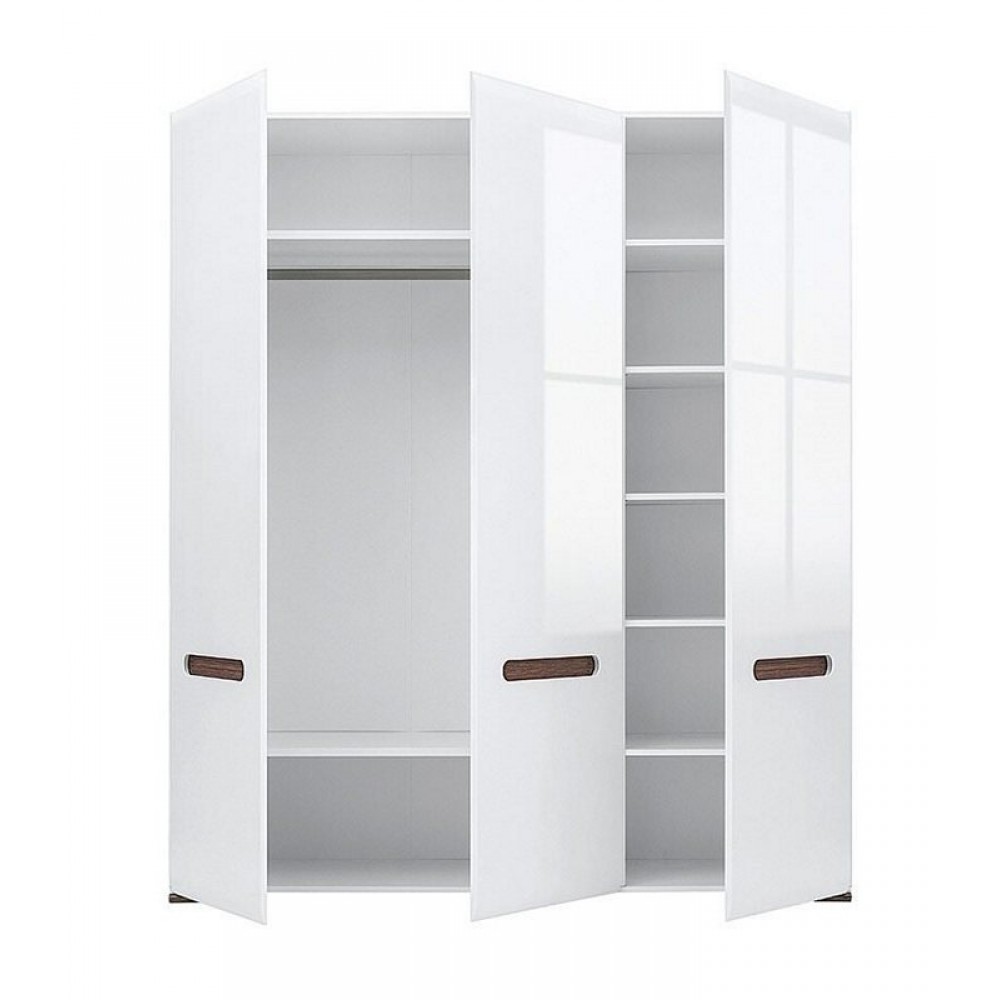 New York τρίφυλλη ντουλάπα από MDF σε λευκό χρώμα 180x60x210 εκ
