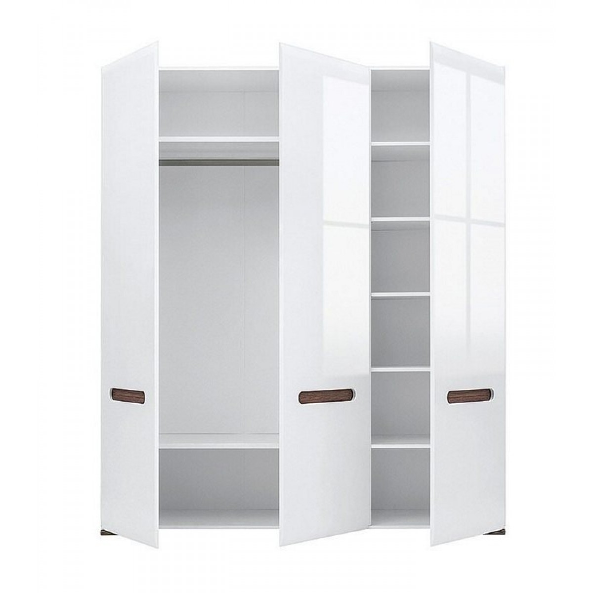 New York τρίφυλλη ντουλάπα από MDF σε λευκό χρώμα 180x60x210 εκ