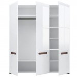 New York τρίφυλλη ντουλάπα από MDF σε λευκό χρώμα 180x60x210 εκ