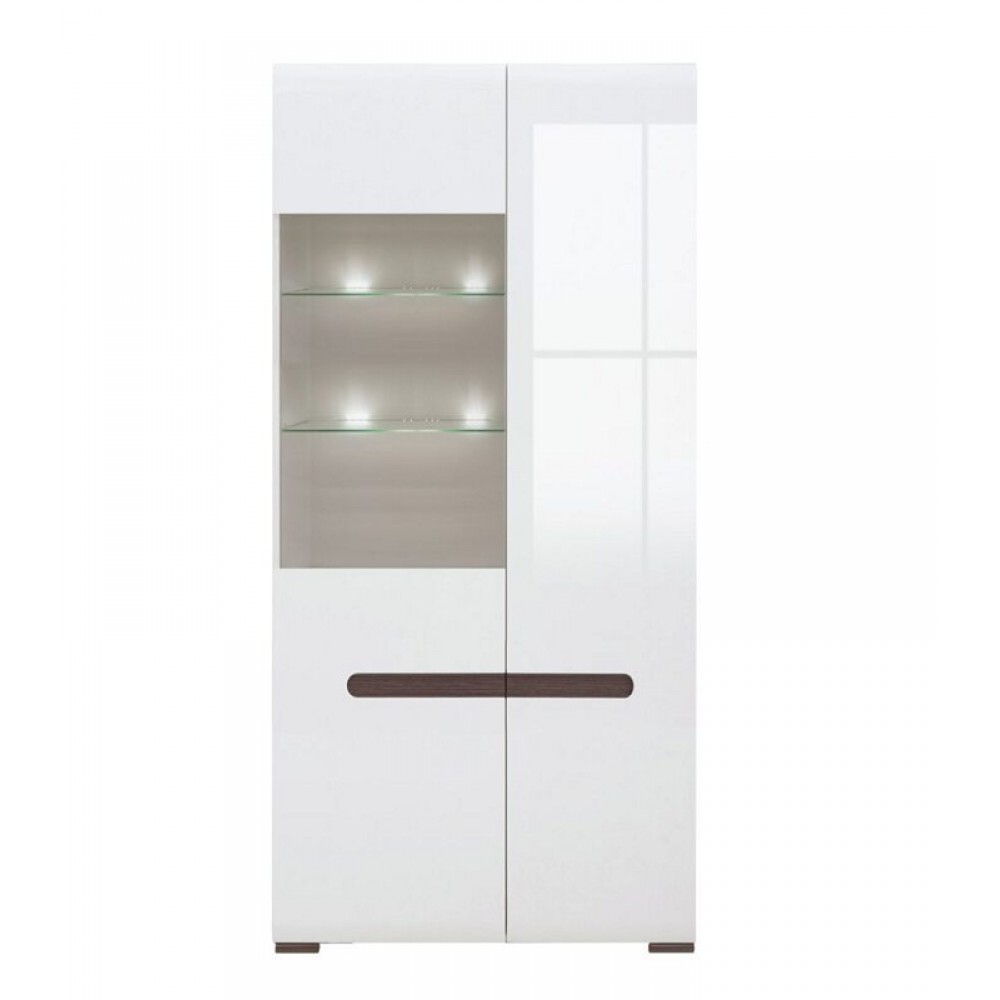 New York βιτρίνα από MDF  σε λευκό χρώμα με δύο πόρτες 90x41x210 εκ