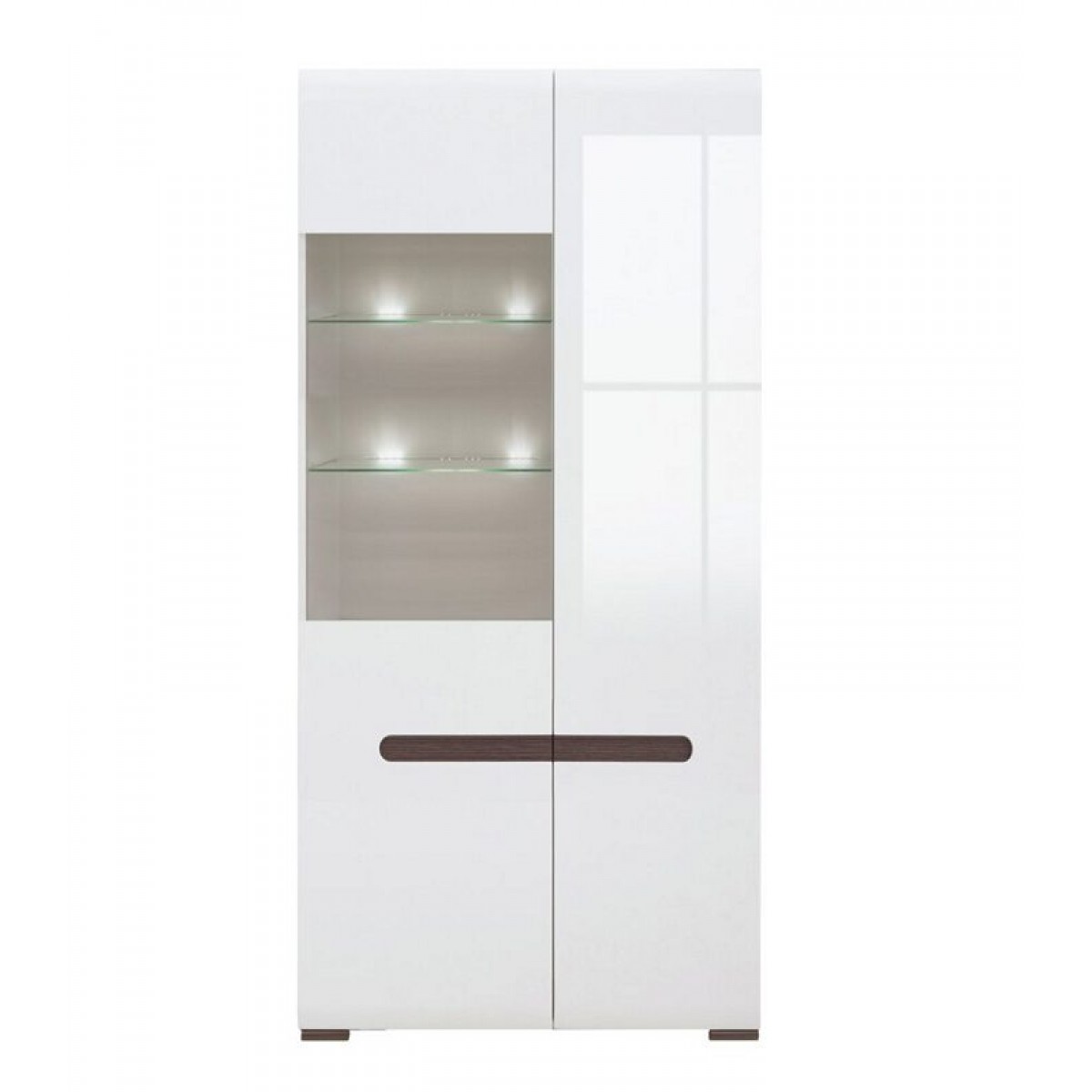 New York βιτρίνα από MDF  σε λευκό χρώμα με δύο πόρτες 90x41x210 εκ