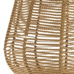 Straw μεταλλικό μονόφωτο φωτιστικό οροφής με επένδυση από σχοινί σε φυσική απόχρωση 40x45 εκ