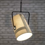 Bucket μεταλλικό μονόφωτο φωτιστικό οροφής και επένδυση από ύφασμα με επιλογή χρώματος 43x70 εκ