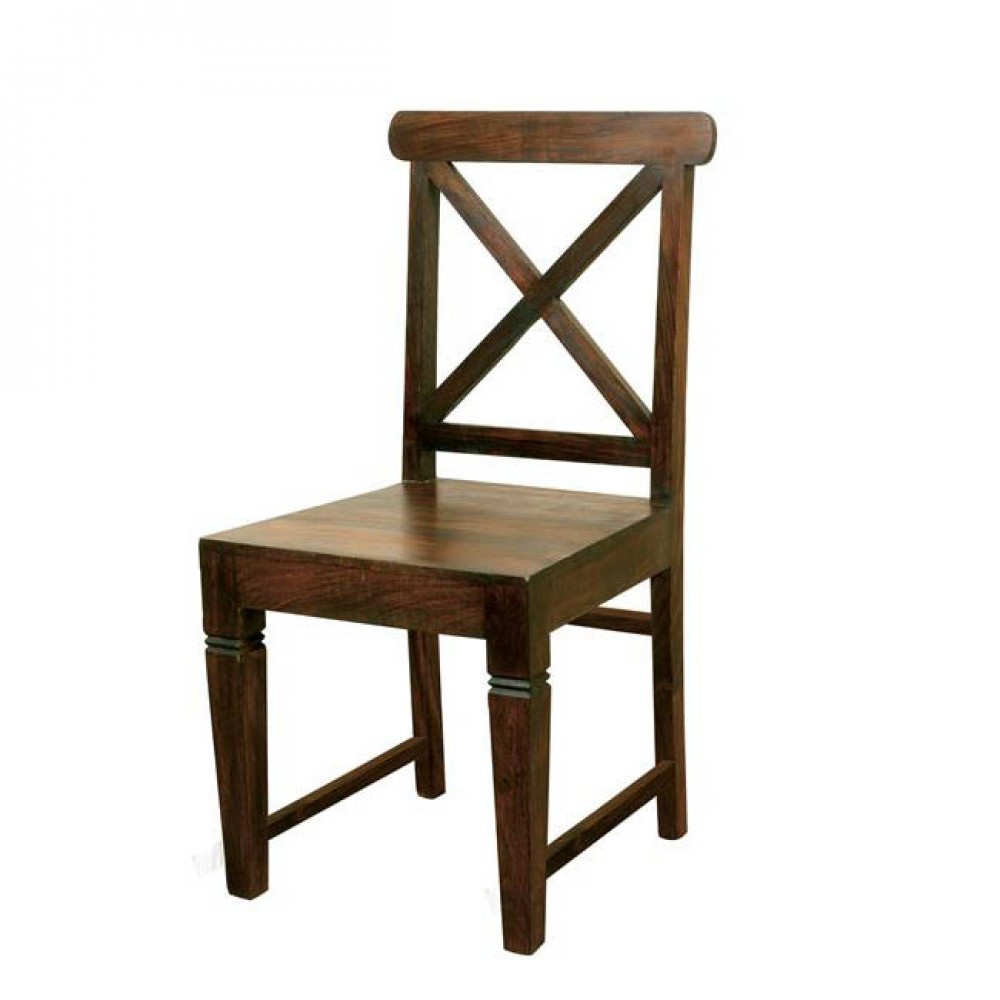 Kika καρέκλα από ξύλο sheesham σε καρυδί απόχρωση 46x50x94 εκ