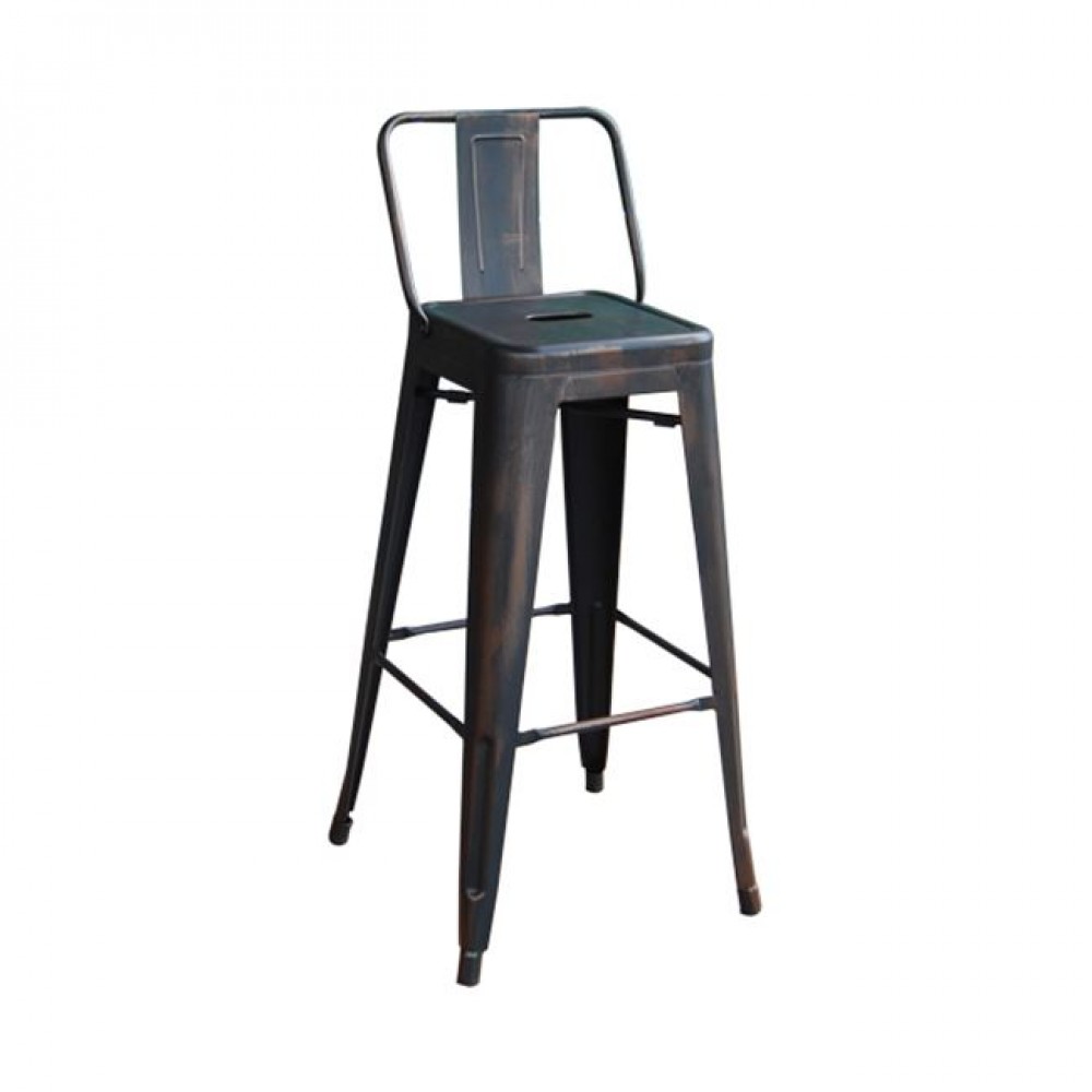 Relix σκαμπώ bar με πλάτη antique black