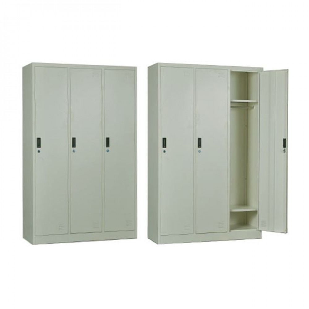 Locker 3 θεσ.μεταλλική ντουλάπα λευκή 115x45x185 εκ