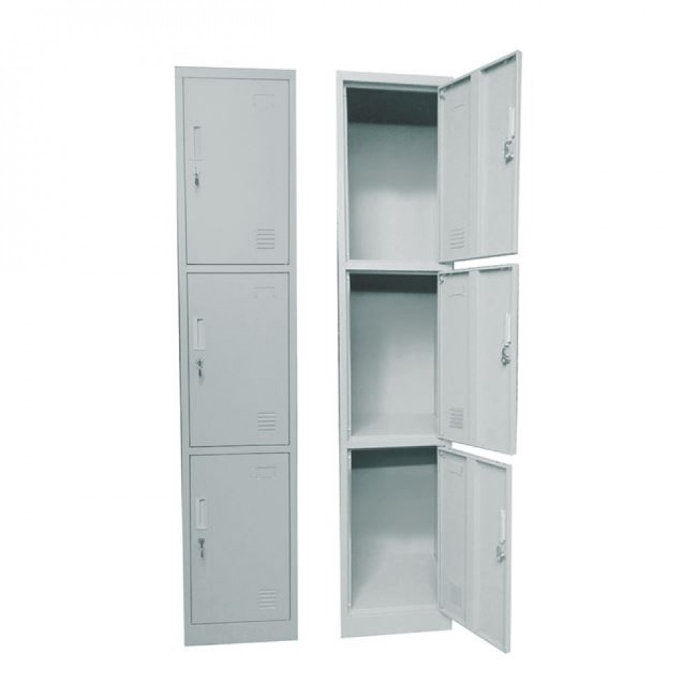 Locker με 3 ράφια μεταλλικό 38x45x185cm γκρι
