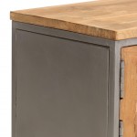 Έπιπλο τηλεόρασης από ανακυκλωμένο ξύλο teak και ατσάλι 120x30x40 εκ Έπιπλο τηλεόρασης από ανακυκλωμένο ξύλο teak και ατσάλι 120x30x40 εκ