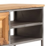 Έπιπλο τηλεόρασης από ανακυκλωμένο ξύλο teak και ατσάλι 120x30x40 εκ Έπιπλο τηλεόρασης από ανακυκλωμένο ξύλο teak και ατσάλι 120x30x40 εκ